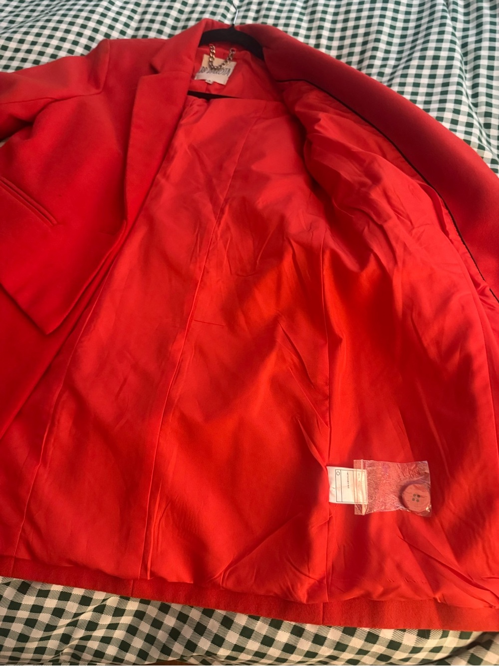 BB Dakota Rynn Felt Coat Coral Red Layered Blazer Statement Jacket - Picture 4 of 9